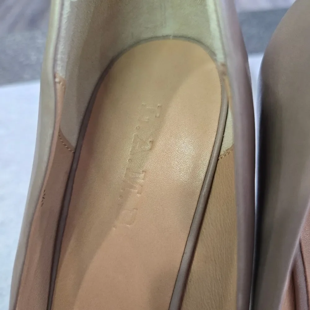 🐢 L.A.M.B. Women Novice Taupe High Wedge Slip On Size 9.5 Pumps